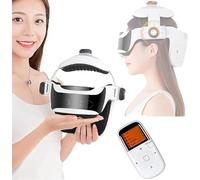 Casque chauffant 3 en 1 de massage du cuir chevelu et du cou avec compression d'air et pétrissage - Masseur de tête portable pour soulager la migraine, réduire le stress, sommeil profond et relaxation