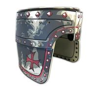 Casque Chevalier Enfant - Chevalier Maltais, Taille Unique, 3-8 Ans | Chevalier Maltais | Casque Médiéval en Mousse avec Croix Rouge pour Déguisement, Jeu de Rôle & Aventures de Templier