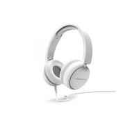 Casque Circumaural - Design Ultraléger - Microphone Intégré - Câble Amovible - Compatible Mac/PC/Smartphone/Tablette - Coloris Blanc