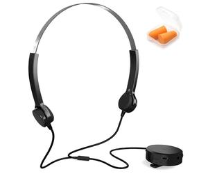 Casque Conduction Osseuse à Oreilles Libres - Ecouteurs Filaire comme Aide Auditive - 10h d'Autonomie - Branchement Portable, Ordinateur ou MP3 Possible - Idéal Personnes âgées ou Malentendantes