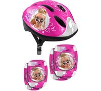 Combo Casque + GENOUILLERES COUDIERES Barbie. Tour de tête réglable avec système de molette Head Ring assurant Maintien et Confort. 50/56cm. Sangles jugulaires Ajustables.