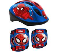 Casque + Coudières/Genouillères - STAMP - Spider-man - Tour de tête réglable - Coque blister - Garçon