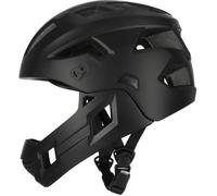 Crazy Safety Casque Vélo Intégral - Noir | pour VTT, BMX, Skateboard | Casque Enfant 2-en-1 avec mentonnière Amovible | Casque de Motocross Taille M 54-57 cm | Léger et ventilé
