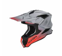 Acerbis Airstrike-X Scratch Casque de motocross, Gris/rouge mat, Taille XL (61/62)