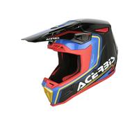 Acerbis Whoops Logo Casque de motocross, Noir/Bleu/Rouge/Or/Blanc, Taille XXL (63/64)