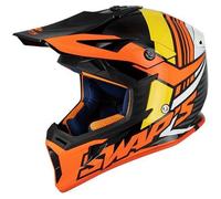 Casque Cross Adulte SWAPS Blur S818 - Noir / Rouge / Orange Brillant XL