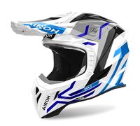 Casque Cross AIROH Aviator Ace 2 Ground Blanc Bleu Brillant