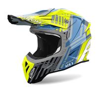 Casque Cross AIROH Aviator Ace 2 Proud Gris Bleu Jaune Poli