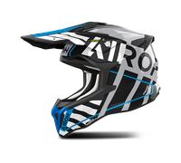 Airoh Strycker Brave Casque de motocross, noir-gris-bleu, taille S pour homme
