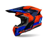 Airoh Twist 3 Fancy Casque de motocross, bleu/orange néon, Taille XS (53/54)