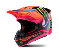 §Casque Cross Alpinestars S-M10Deegan ECE06 Orange Fluo Violet Rose§