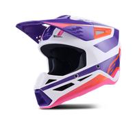 Alpinestars S-M3 Heat Casque de motocross, blanc-pourpre, taille L pour homme