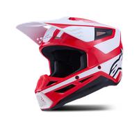 Alpinestars S-M3 Heat Casque de motocross, blanc-rouge, taille S pour homme