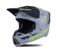 Alpinestars S-M3 Radium Casque de motocross, gris-jaune, taille S pour homme