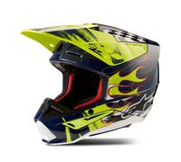Alpinestars S-M5 Rash, casque de motocross L Bleu Foncé/Jaune Néon/Blanc Bleu Foncé/Jaune Néon/Blanc