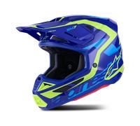 Alpinestars Casque moto S-M7 Deed Bleu/Jaune Fluo 2026 Taille M