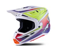 Alpinestars Casque de motocross S-M7 Fuse ECE22.06 Blanc/Jaune néon/Mauve/Orange M