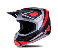 ALPINESTARS Casque moto S-M7 Rise Black / Silver / Red Fluo 2026 M