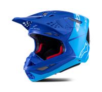 Alpinestars Casque de motocross Supertech S-M10 Flood ECE 22.06 Bleu/Noir Taille XXL