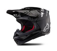 §Casque Cross Alpinestars Supertech S-M10 Flood Noir-Gris Foncé§