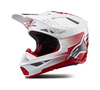 Alpinestars Supertech S-M10 Unite 2024 Casque de motocross, blanc-rouge, taille S pour homme