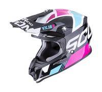 Casque Cross Analog Scorpion VX-16 EVO (Noir/Bleu/Rose) Taille: S (55)