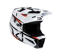 Casque Cross Enfant LEATT Moto 3.5 Blanc Noir Avec Masque Vizion 2.5s