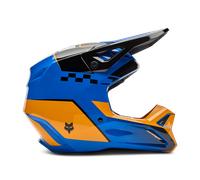 FOX V1 Collect Casque de motocross, bleu-orange, taille L pour homme