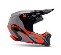 FOX V1 Emotion Casque de motocross, noir-gris-orange, taille M pour homme