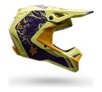 Casque Cross FOX V1 Impression Image jaune poireL jaune poire