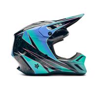 FOX Casque cross V3 RS Canvas bleu-vert-noir Homme Taille M