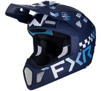 FXR Clutch Gladiator 2024 Casque de motocross, blanc-bleu, taille S pour homme