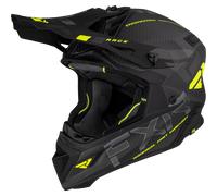 FXR Helium Carbon 2023 Casque de motocross, noir-gris-jaune, taille XS
