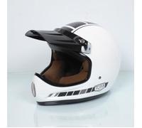 Casque cross intégral pour enduro cross vintage Torx Brad Legend Racer White Shiny Taille XS blanc XS