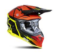 §Casque Cross Just1 J39 Poseidon Noir-Jaune Fluo-Rouge§