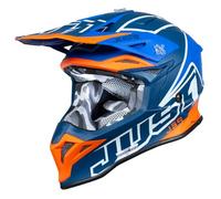 casque cross just1 j39 thruster - blanc / orange / bleu M