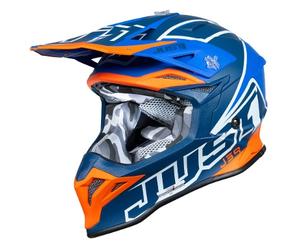 casque cross just1 j39 thruster - blanc / orange / bleu M