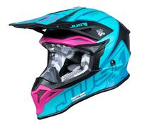 casque cross just1 j39 thruster - bleu / rose XL