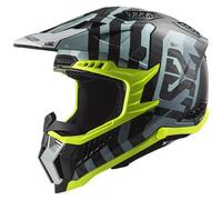 casque cross ls2 mx703 carbon x-force barrier - bleu clair 3XL