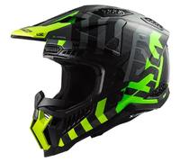casque cross ls2 mx703 carbon x-force barrier - jaune / vert XS