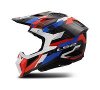 LS2 Helmets Casque de motocross MX703 X-Force Phantom Blanc-Rouge-Bleu Taille L pour homme