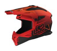 Casque Cross LS2 MX708 Fast II Duck Mat Hi-Vis Orange/RougeM Mat Hi-Vis Orange,Rouge