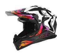 LS2 MX708 Fast II Wash Casque de motocross, noir-blanc-rouge, taille M