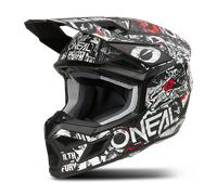 ONeal 3SRS Attack, casque de motocross M Mat Noir/Blanc/Rouge/Gris Mat Noir/Blanc/Rouge/Gris