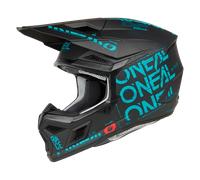 ONeal 3SRS Static, casque de motocross L Mat Noir/Turquoise Mat Noir/Turquoise