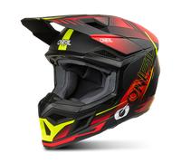 O'Neal Casque de motocross 3SRS Haze Mat Noir/Rouge/Jaune Néon Taille S pour homme