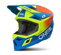 ONeal 3SRS Solid S26, casque de motocross M Mat Bleu/Jaune Néon/Orange Mat Bleu/Jaune Néon/Orange