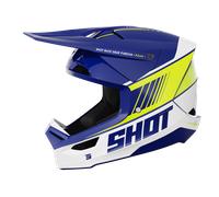 Shot Furious Peak Casque de motocross, blanc-bleu-jaune, taille 2XL