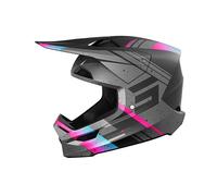 Casque cross SHOT RACE GEAR Furious Mirage Blue Pink Matt - Motocross Enduro Quad Scooter - Ultra léger 1300g - Fermeture Double D XXL