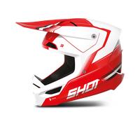 Shot Race Tracer Casque de motocross, blanc-rouge, taille M